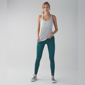 LULULEMON GREEN Wunder Under Pant (Hi-Rise) Patterned Geometric Leggings